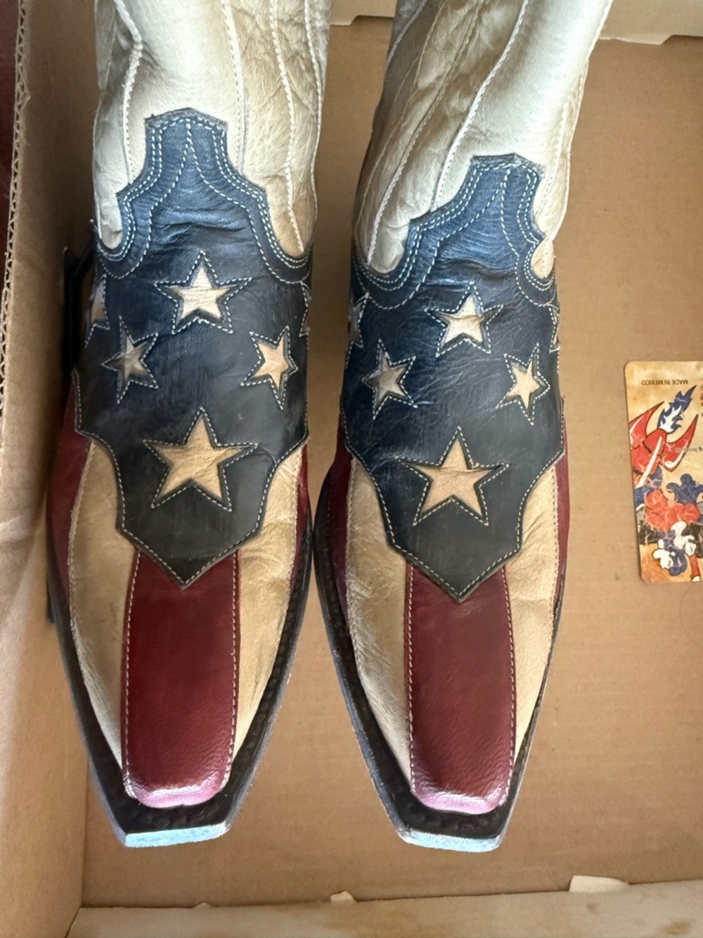 Old Gringo Blue/Bone/Red Leather Boots - Picture 5 of 10
